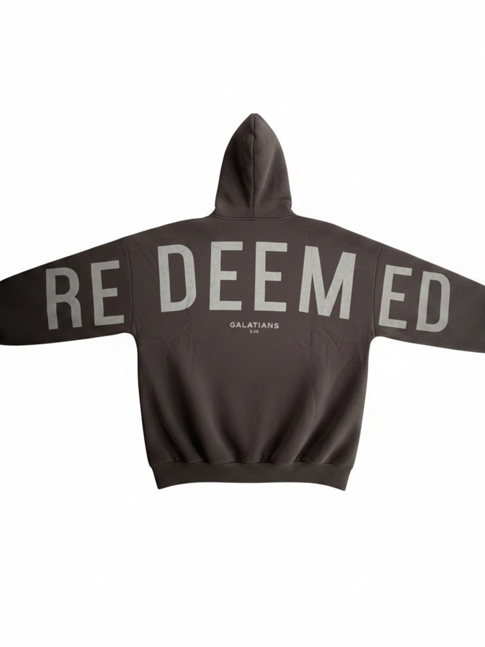 GLO REDEEMED Hoodie - Black with Gray Lettering size 2XL